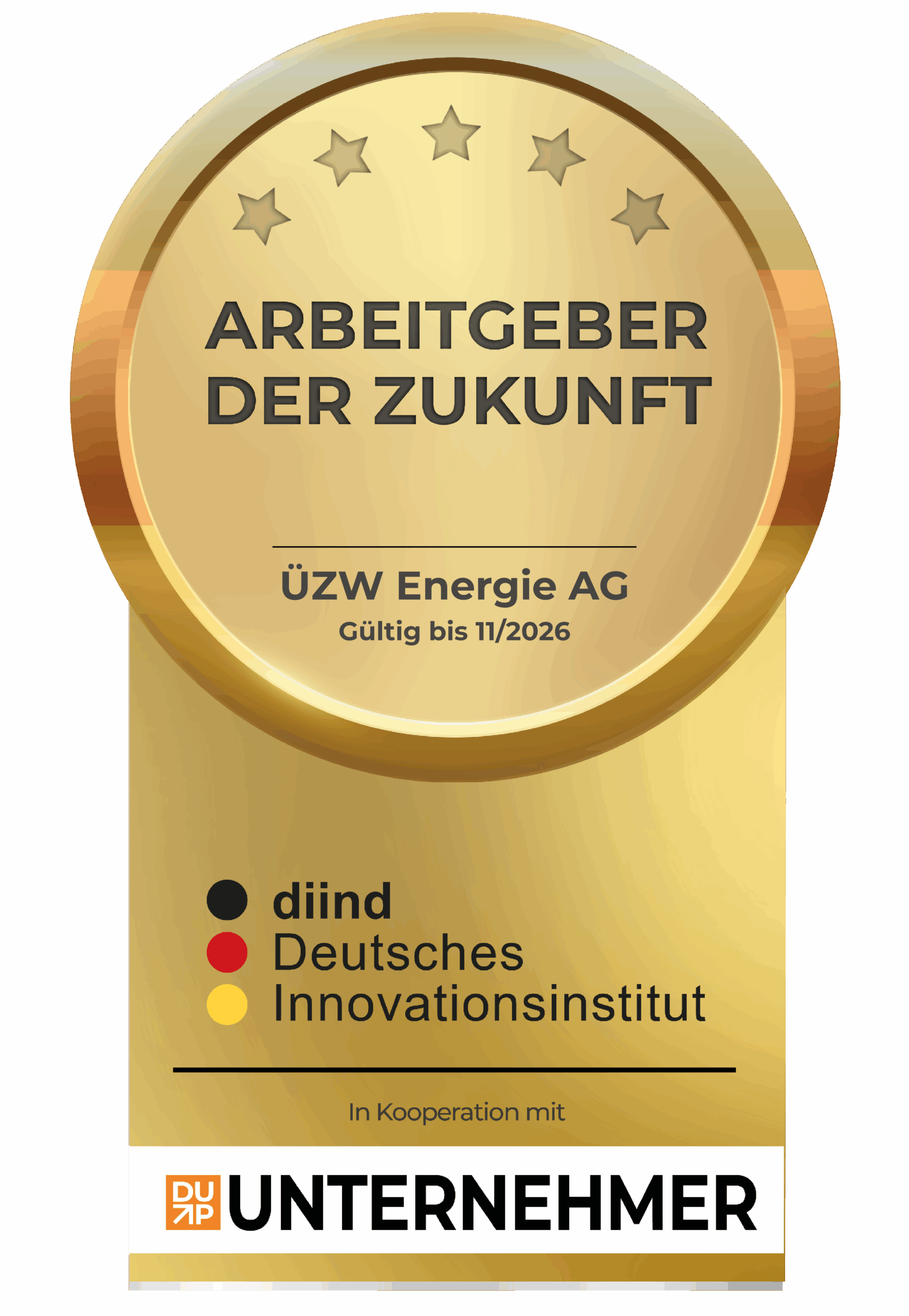 Auszeichnung der ÜZW als Arbeitgeber der Zukunft